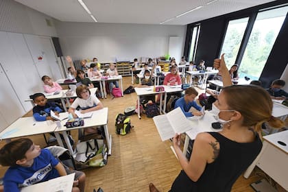 Una clase en una escuela de Estrasburgo, en el este de Francia
