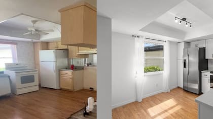 Una cocina renovada y modernizada en una de las casas que Marina compra, mejora y vende