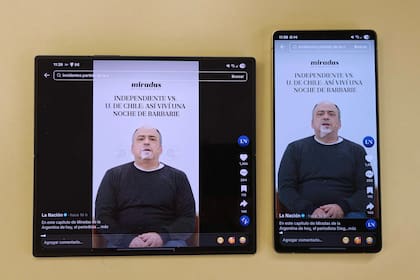 Una comparativa de cómo se ve un video de TikTok en la pantalla interna del Galaxy Z Fold7 (izquierda) y un Galaxy S25 Ultra (derecha)