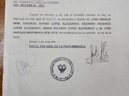 Una constancia de propiedad del terreno en disputa