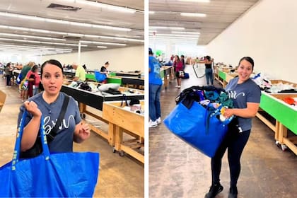 Una creadora de contenido mostró una tienda de descuentos en Indiana donde una bolsa con ropa nueva cuesta US$25