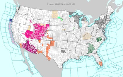 Una cúpula de alta presión elevará las temperaturas a 46°C en Arizona y el sur de California, con avisos de calor extremo y recomendaciones para evitar actividades al aire libre y buscar refrigeración