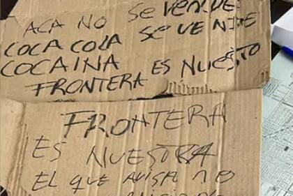 Una de las amenazas que narcos dejaron contra el fiscal Alberione