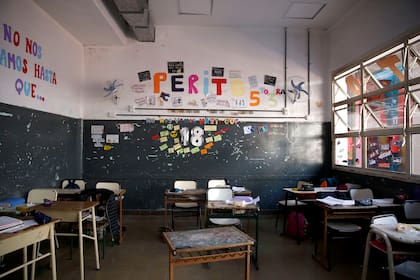 Una de las aulas de la escuela Rumania