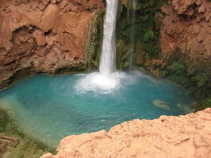 Una de las cascadas naturales que se forman en Supai