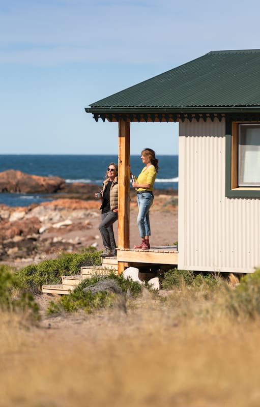 Una de las casitas frente al mar del flamante Marisma Camps.