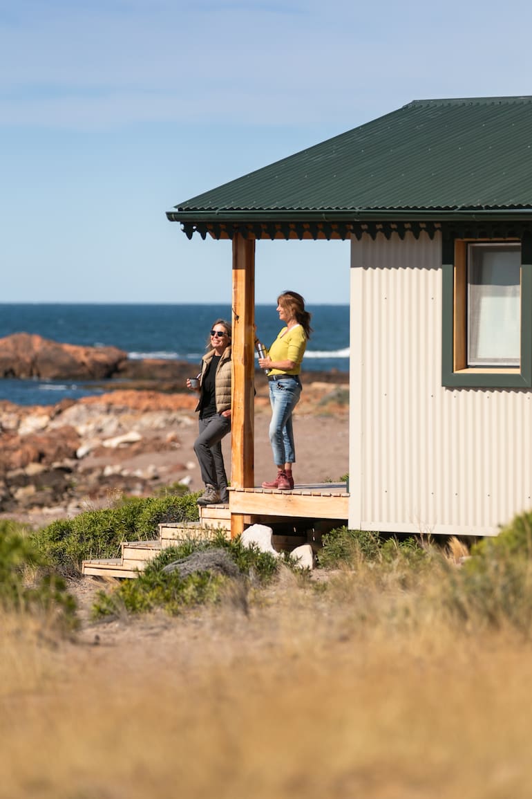 Una de las casitas frente al mar del flamante Marisma Camps.