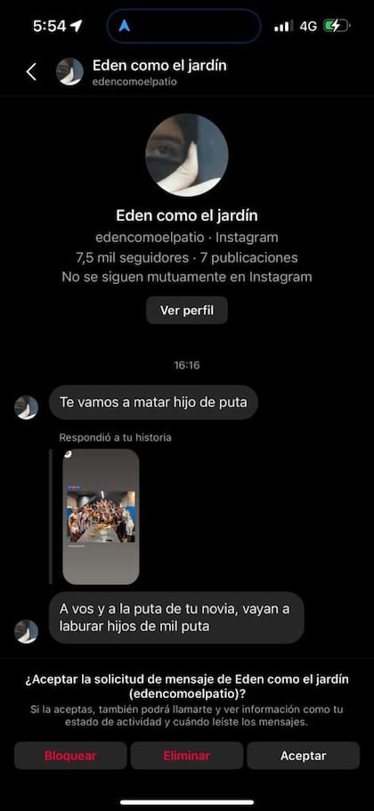 Una de las cuentas desde las que se realizó las amenazas y que ahora está siendo investigada por la justicia