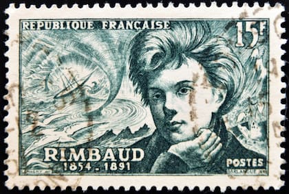 Una de las estampillas francesas que homenajea al joven poeta francés