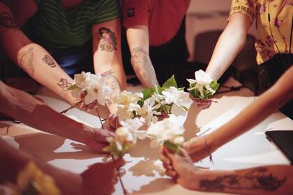 Una de las fotografías de la muestra "Desde el gesto" centrada en el trabajo de la mujer