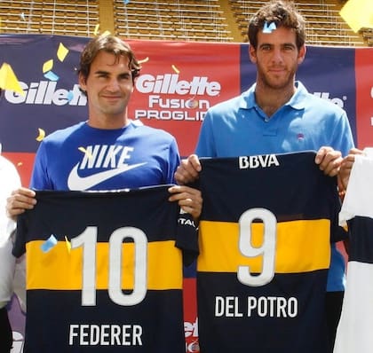 Una de las fotos que eligió Juan Martín del Potro para homenajear a Roger Federer (Foto: Instagram @delpotrojuan)