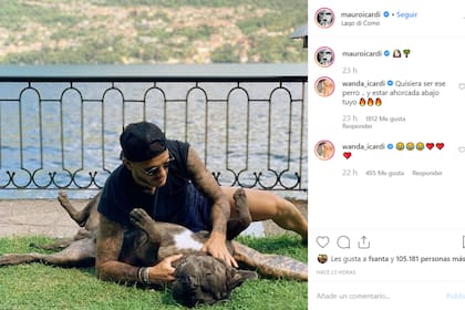 Una de las fotos que subió Icardi, con los comentarios de Wanda