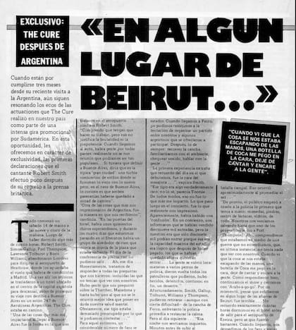 Una de las frases de Robert Smith que quedaría como resumen de su primer show en Argentina
