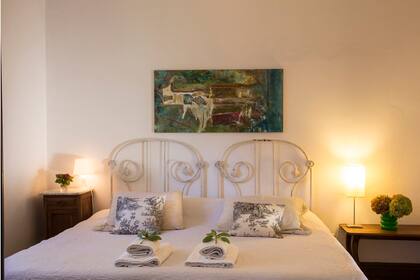 Una de las habitaciones de La Diamela, en La Cumbre, Córdoba.