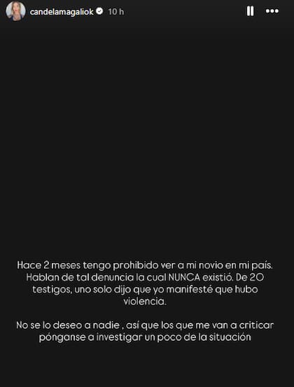 Una de las historias que subió Arizaga
