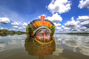 Una de las imágenes de Ricardo Stuckert que integran la muestra Pueblos originarios: guerreros del tiempo en el CCK