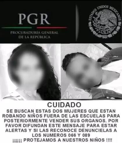 Una de las imágenes difundidas fue esta, la cual no corresponde a un aviso de las autoridades y ya ha sido usada en el pasado sin ningún sustento.