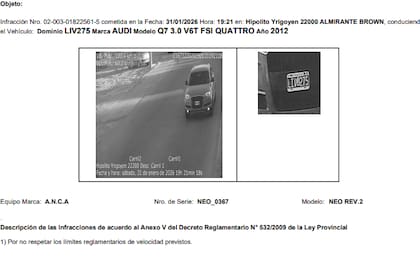 Una de las infracciones previas que recibió
