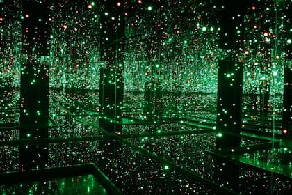 Una de las instalaciones de Kusama que se volvieron virales en redes durante la muestra en Malba