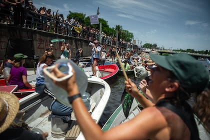 Una de las manifestaciones que realizaron los usuarios del Delta