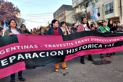 Una de las marchas como parte del encuentro realizado en la Patagonia