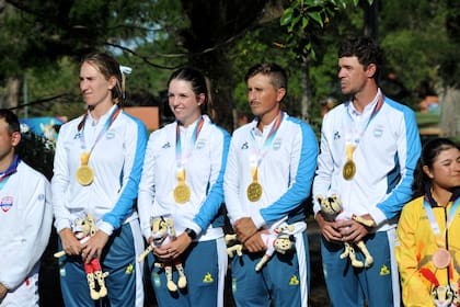 Una de las medallas de oro de la Argentina en la jornada fue en golf por equipos