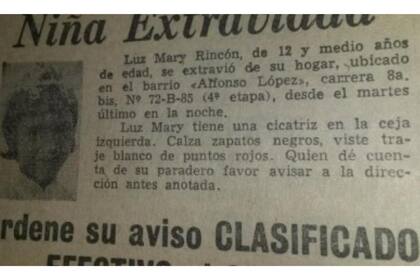 Una de las niñas extraviadas en esos años 60