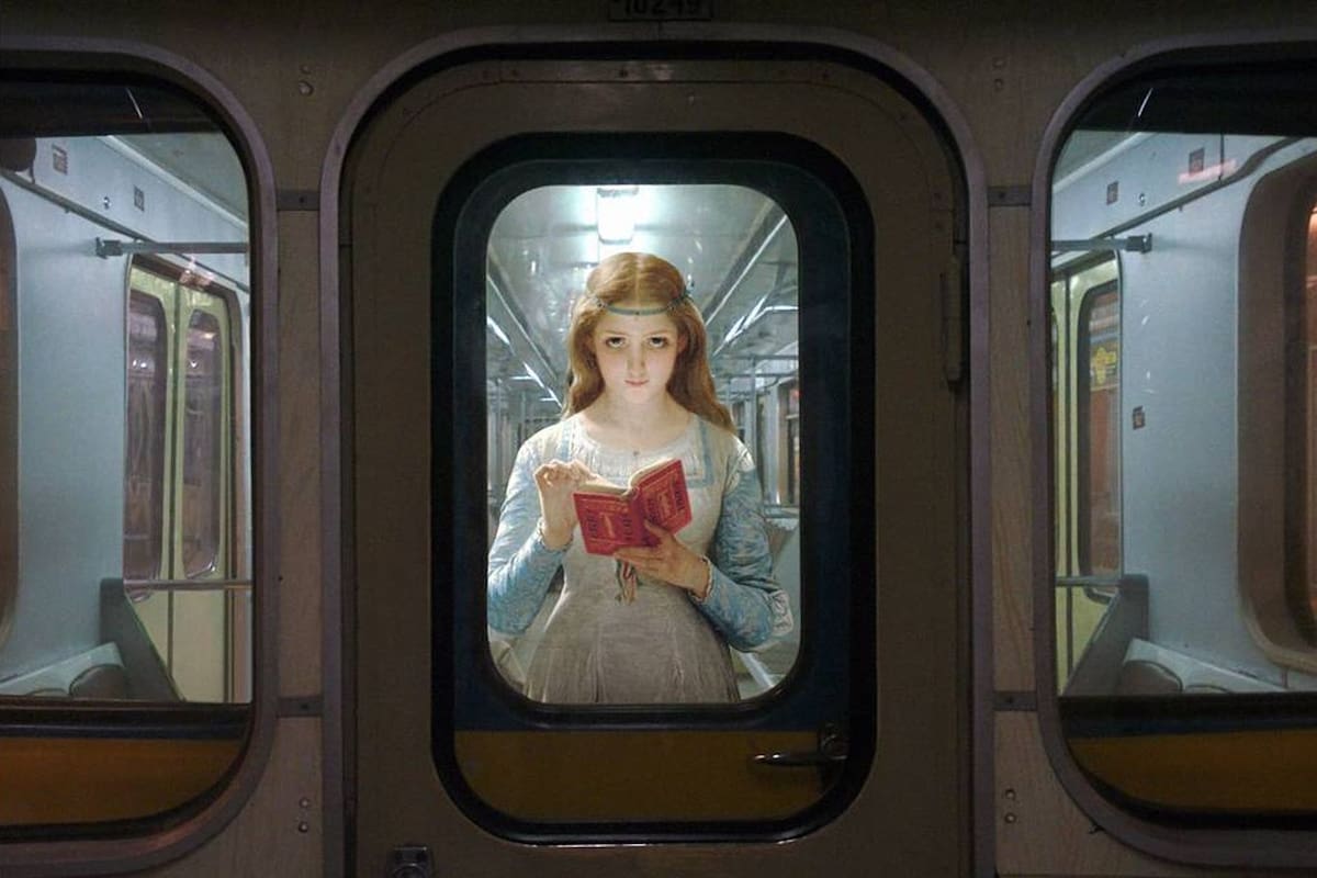 Una de las obras de Alexey Kondakov combinando la fotografía y las pinturas clásicas