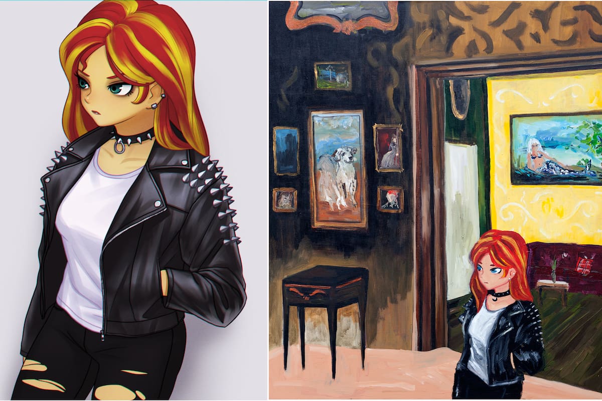 Una de las obras señaladas en redes sociales como plagio; Fátima Pecci Carou exhibe en la muestra “Banderas y banderines”, en el Museo Evita; la institución niega que las pinturas hayan sido compradas por el Estado