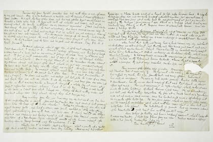 Una de las once cartas escritas por Dickens que se exhiben por primera vez al público en Londres