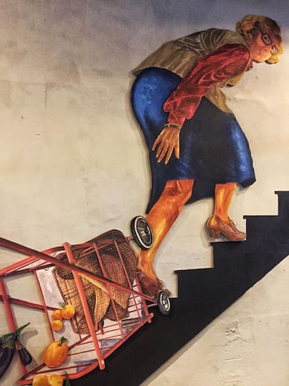 Una de las paredes del mercat Villa Crespo