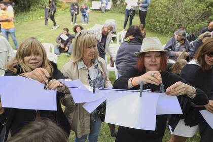 Una de las performances de la dramaturga francesa Nathalie Fillion