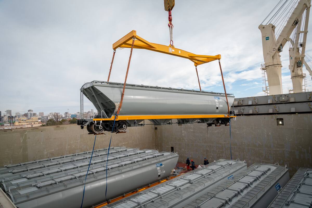 Una de las piezas que llegaron al puerto