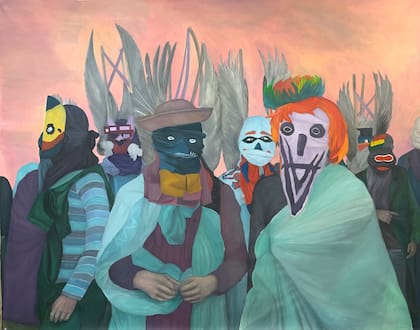 Una de las pinturas, aún sin título, que integrarán la muestra