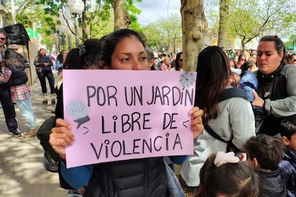 Una de las protestas contra la agresión a docentes