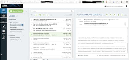Una de las pruebas que dieron los hackers de su capacidad para acceder al mail del Ministerio de Seguridad