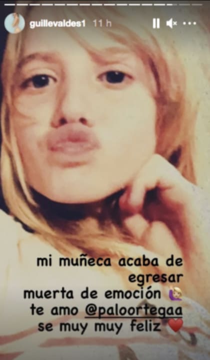 Una de las stories que Guillermina Valdés compartió para celebrar el egreso de su hija Paloma Ortega