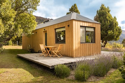 Una de las tiny houses, donde alojan huéspedes desde hace tres temporadas.