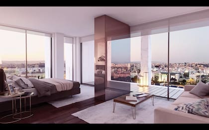 Una de las tres suites con vista al centro de Lisboa