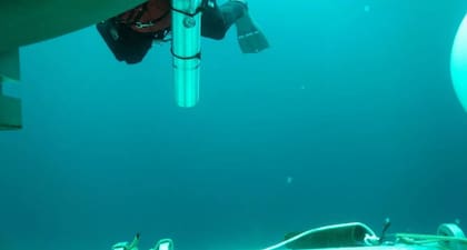 Una de las últimas fotos del sumergible en el fondo del lecho marino (Foto: Mirror)