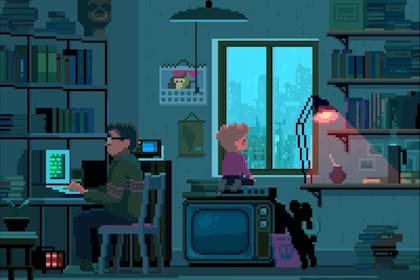 Una de las viñetas de Gustavo Vilsener hechas con pixel art