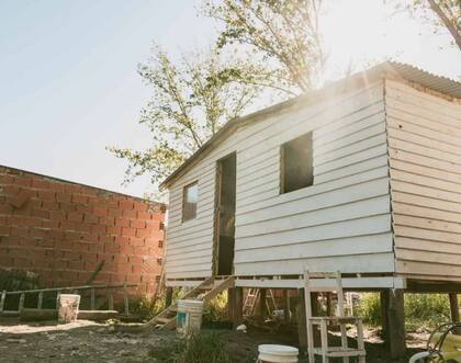 Una de las viviendas construidas por Techo Argentina