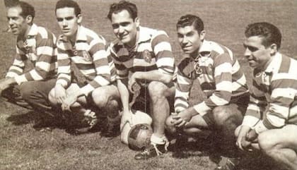Una delantera legendaria en Sporting Lisboa, con Fernando Peyroteo justo en el medio