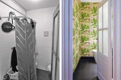 Una ducha sin uso cedió su espacio a la cocina, y dejó lugar para un toilette con todas las letras.