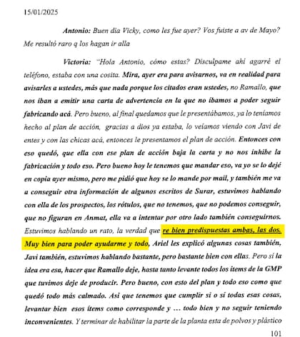 Una empleada de García Furfaro cuenta que Bisio y Mantecón Fumadó se mostraron "re bien predispuestas" con ellos en una reunión. Las inspectoras de Anmat ya habían advertido sobre los peligros de la producción de Ramallo