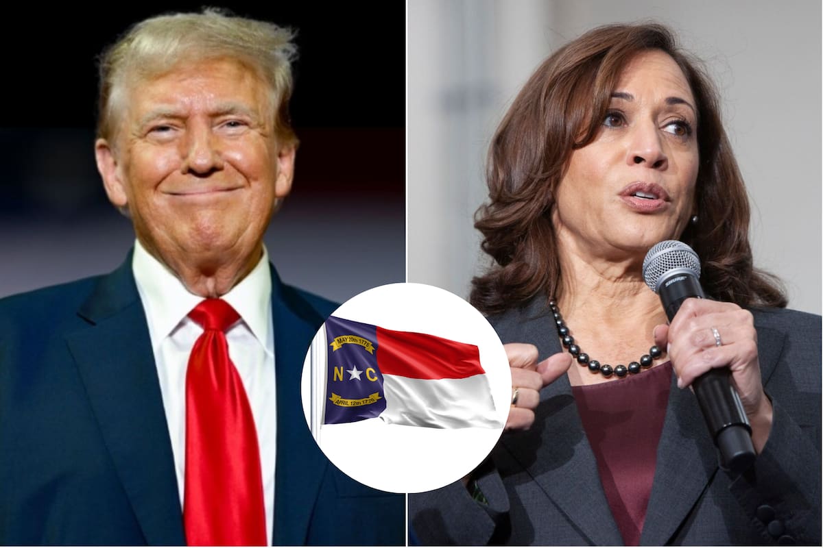 Una encuesta reciente entre votantes de Carolina del Norte muestra una fuerte paridad entre Donald Trump y Kamala Harris