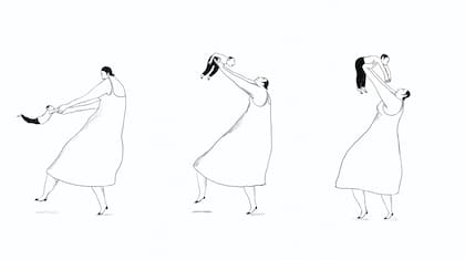Una escena de "Mi pequeño", ilustrada por Albertine