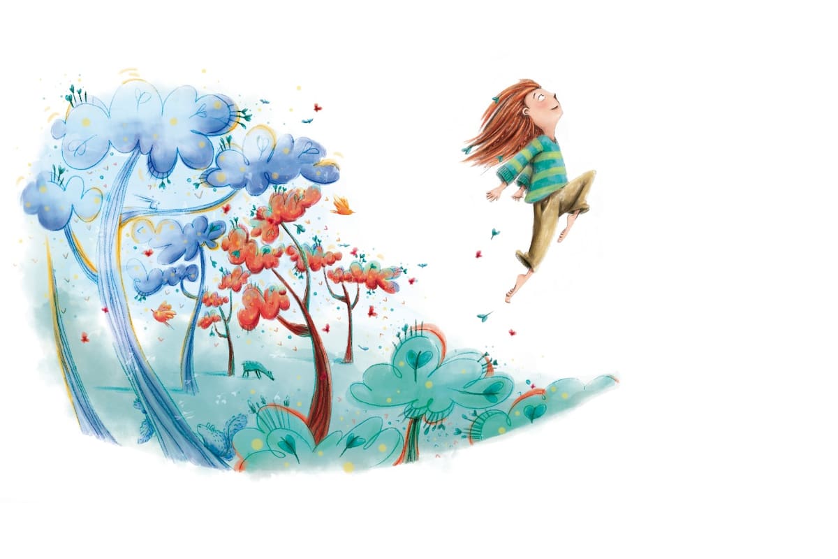 Una escena de "Sola en el bosque", de Magela Demarco y Caru Grossi, elegido como Libro del Año para los premios La Hormiguita Viajera