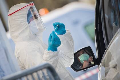 Una estación para pruebas de Covid-19 en Francia