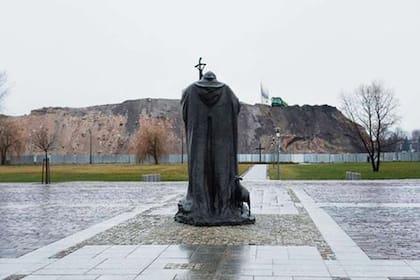 Una estatua del papa polaco en el Centro Juan Pablo II de Cracovia